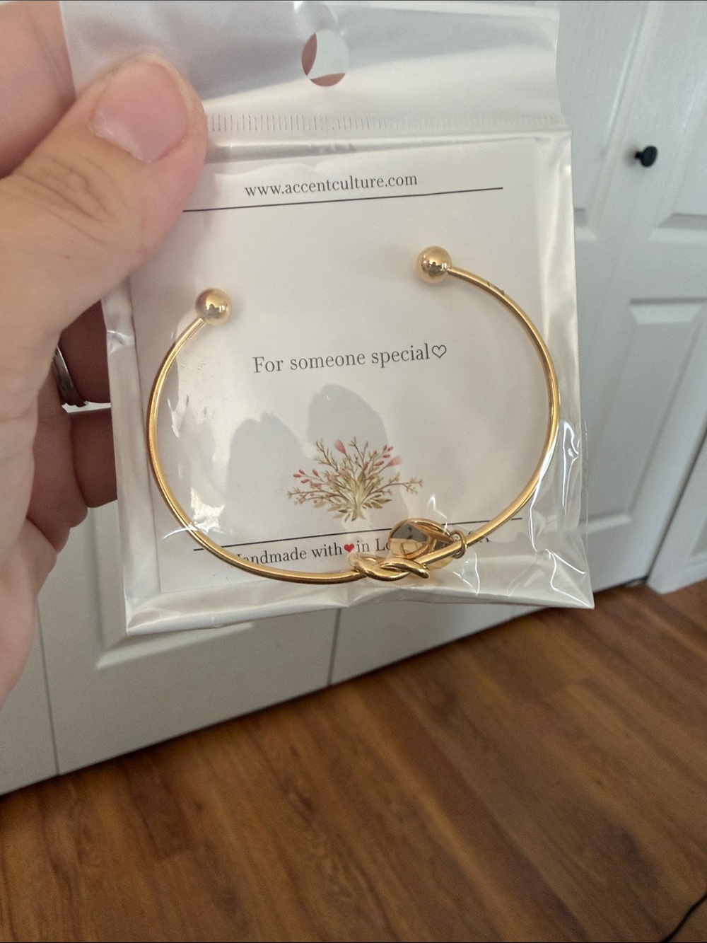 Gold Knot Open Bangle Bracelet - Women Jewelry